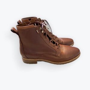 TOMS Nolita Penny Brown Leather Lace-Up Ankle Boots 9